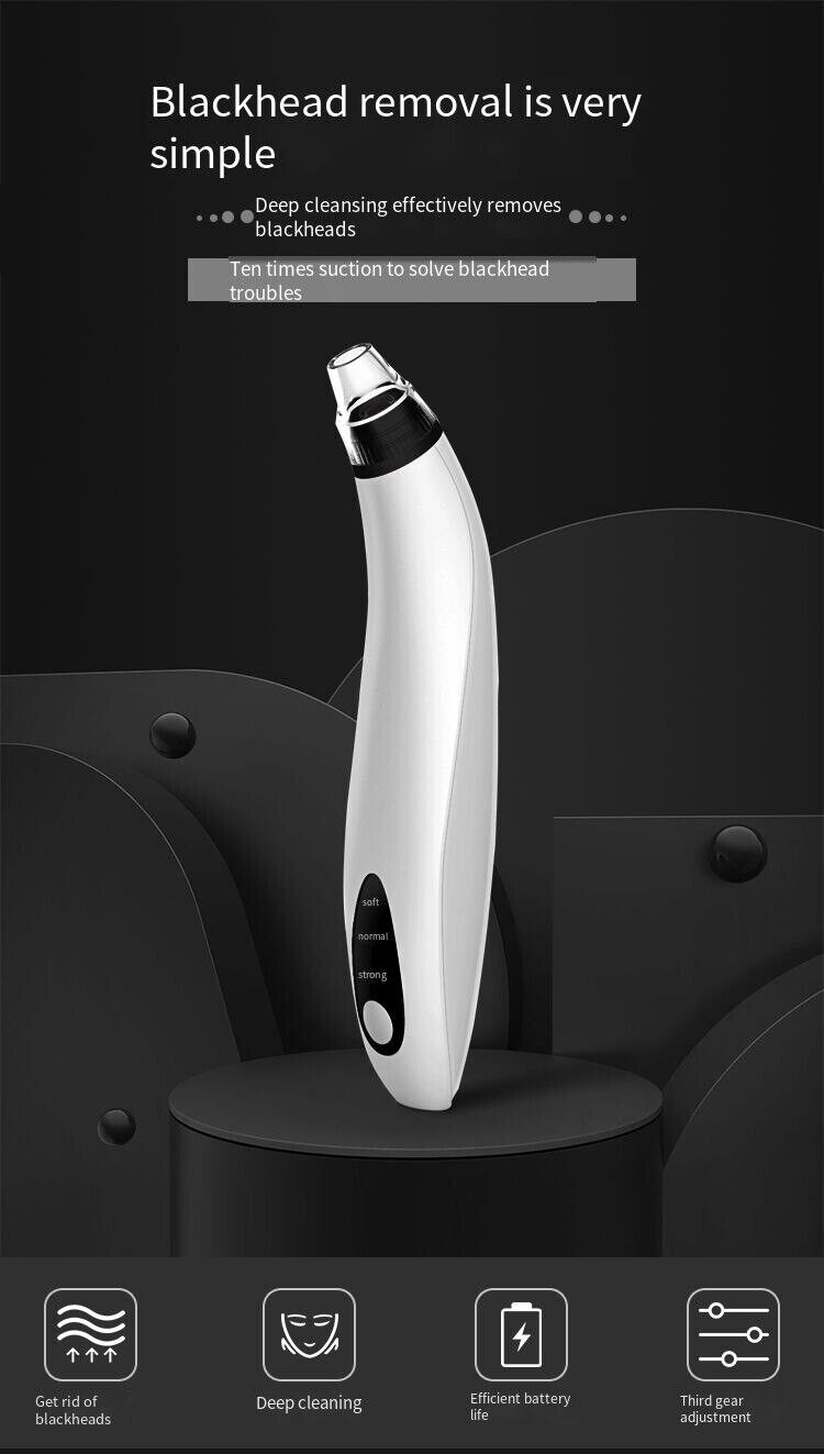 (US Shipping) Electric Blackhead Remover Cleaner Face Diamond Pore Vacuum Suction White Heads