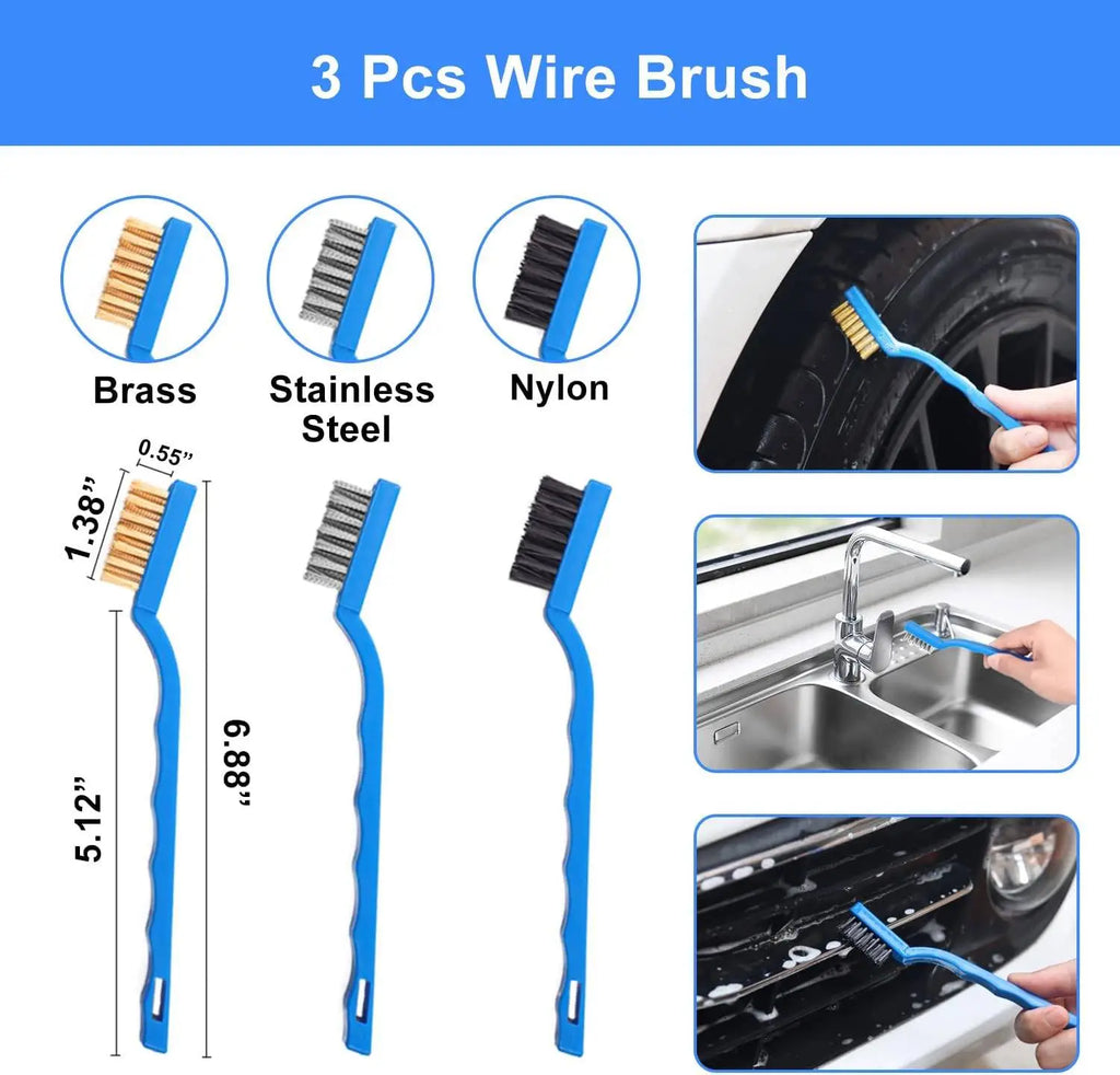 (US-DE Shipping) 26Pcs Car Detailing Brush Set Drill