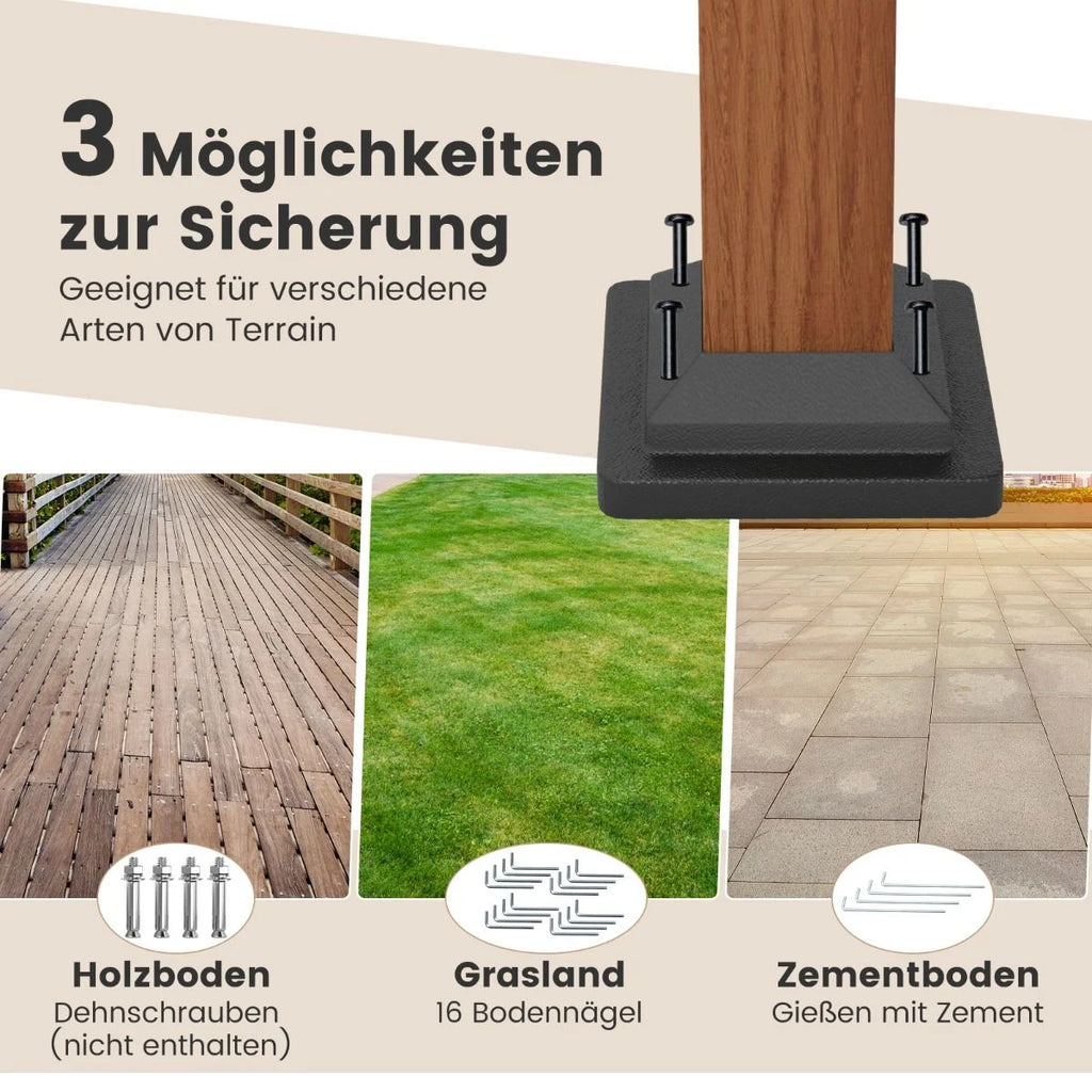 3,6 X 3 M Pergola Mit Ausziehbarem Dach Wasserdichter Stabiler Winterfester Pavillon