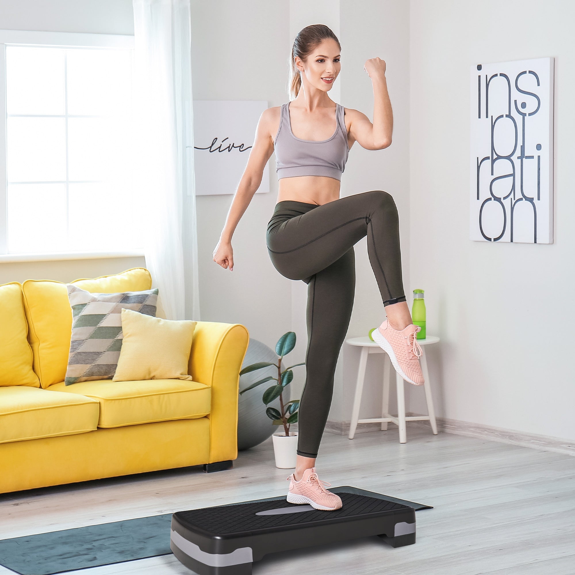 Steppbrett Aerobic Fitness Stepper Heimtrainer Höhenverstellbar