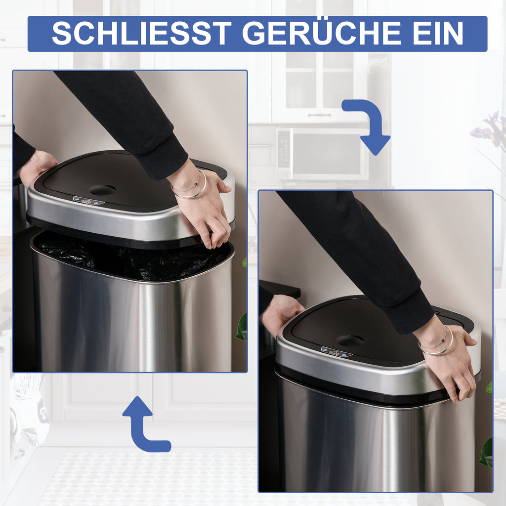 Automatik Mülleimer Abfalleimer Mit Infrarotsensor Küche Silber