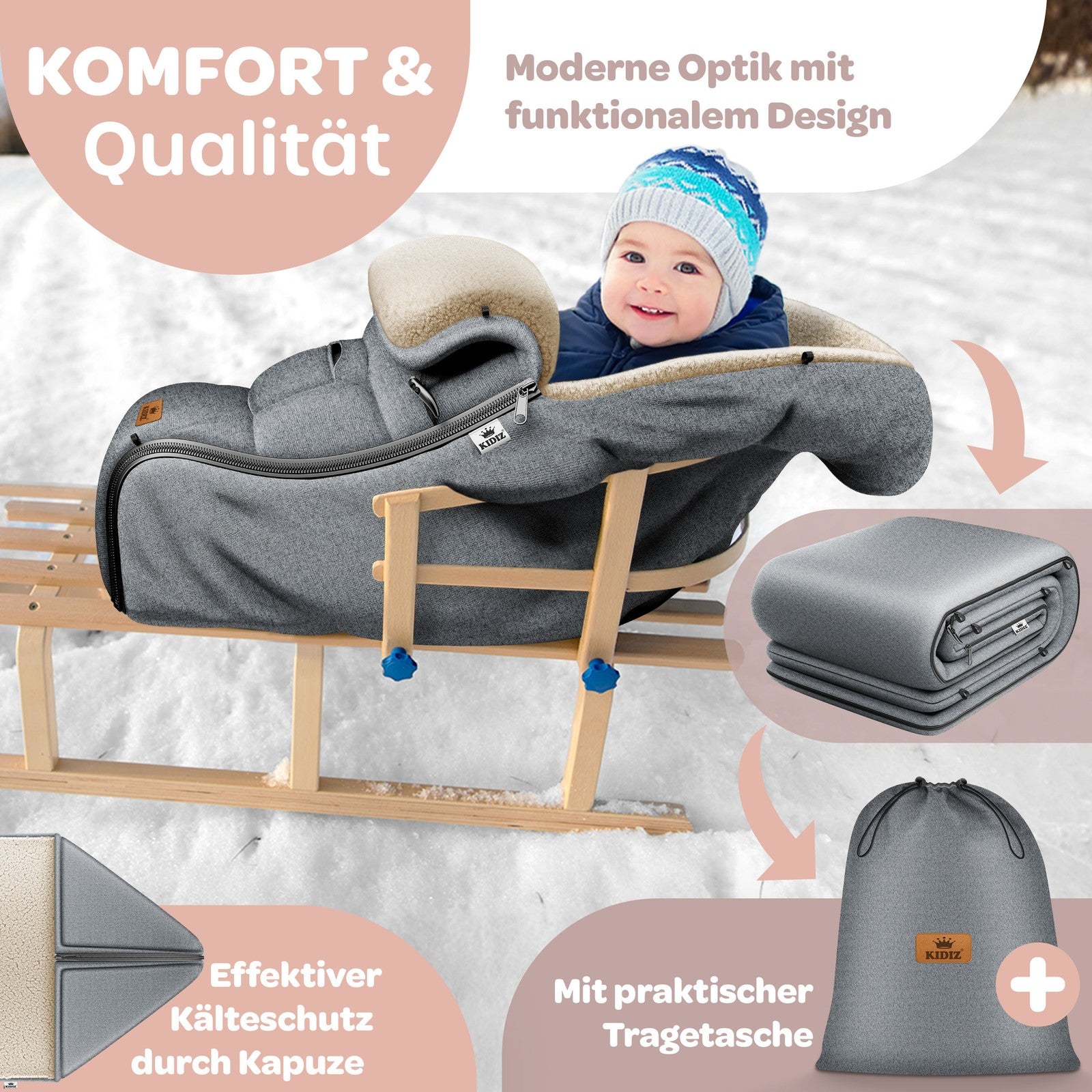 KIDIZ® Babyfußsack Baby Winterfußsack Kinderwagenfuß