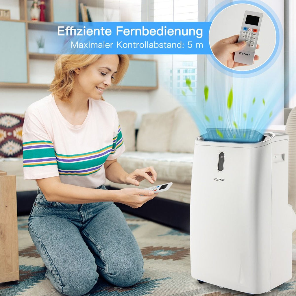 5 in 1 Mobile Klimaanlage 16000 BTU Kühl & Ventilator & Entfeuchter & Heiz Entfeuchter 16℃-32℃ 44,5 X 39 X 77 Cm Weiß
