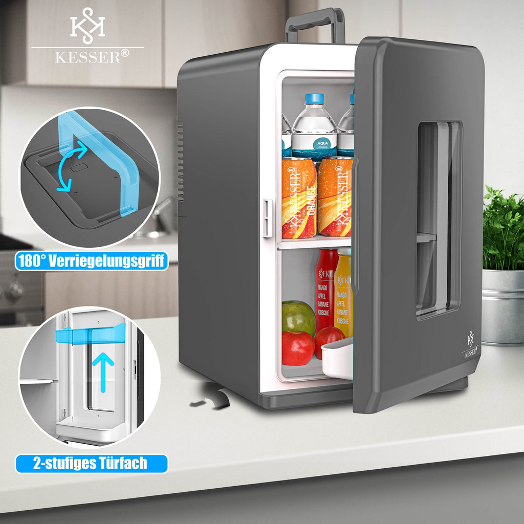KESSER® Mini Kühlschrank 15 L Kühl Und Heizfunktion Minibar Kühlbox Thermobox