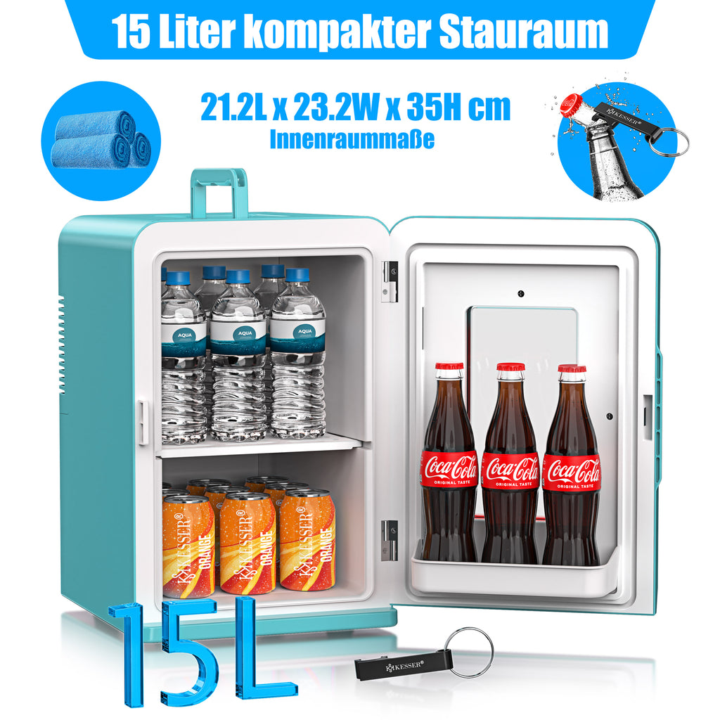 KESSER® Mini Kühlschrank 15 L Kühl Und Heizfunktion Minibar Kühlbox Thermobox