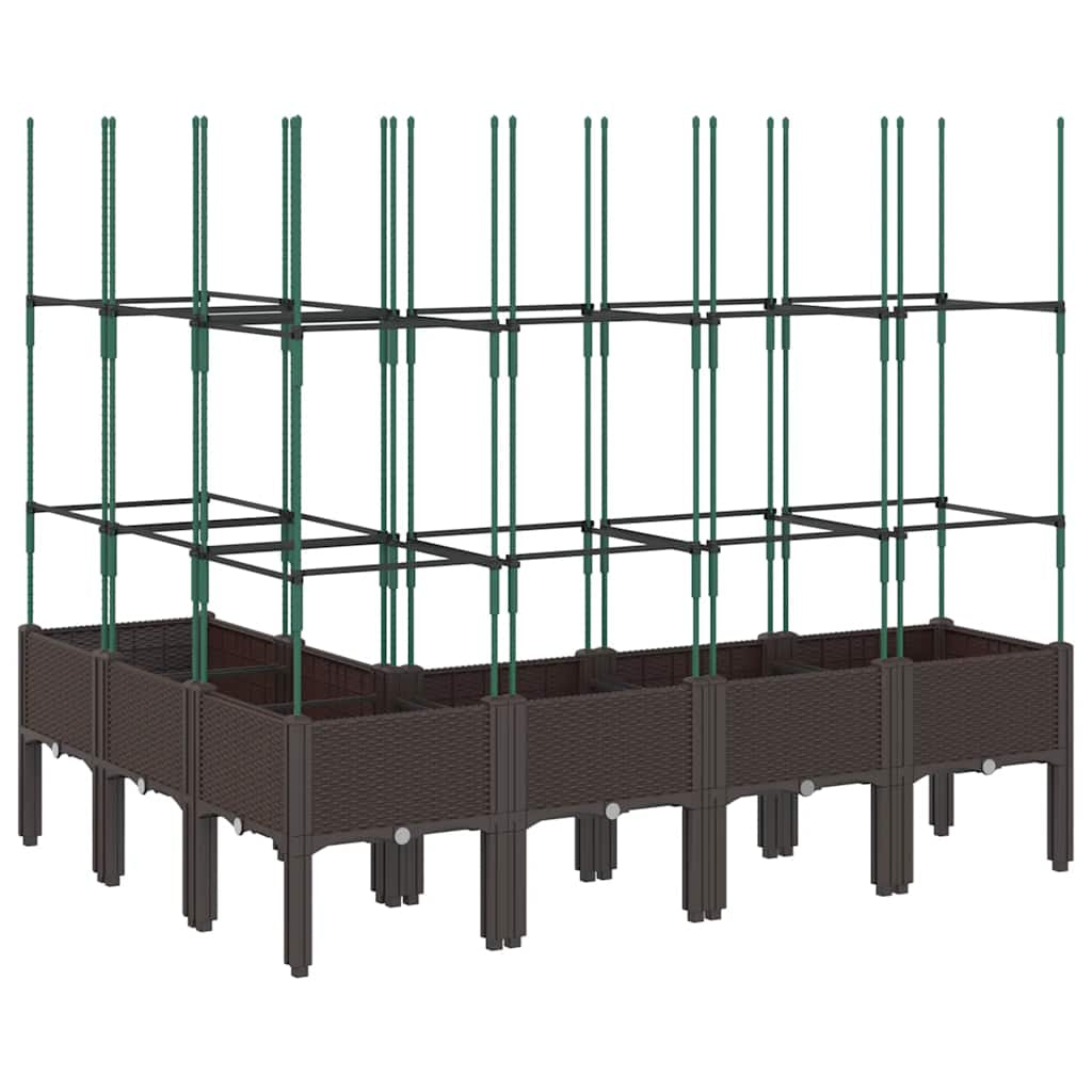 Pflanzkübel Mit Rankgitter Blumenkübel Gartenspalier Pflanzkasten PP Vidaxl