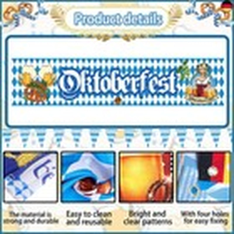 Oktoberfest Party Banner, 300 × 50 Cm Bayerisches Oktoberfest Deko, Oktoberfest
