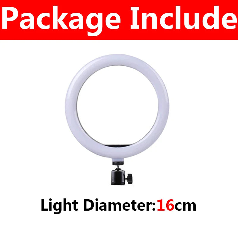 LED Selfie Ring Light Dimmable Photography Ringlight with Phone Stand Holder Makeup Fill Light for Youtube Support Video Live