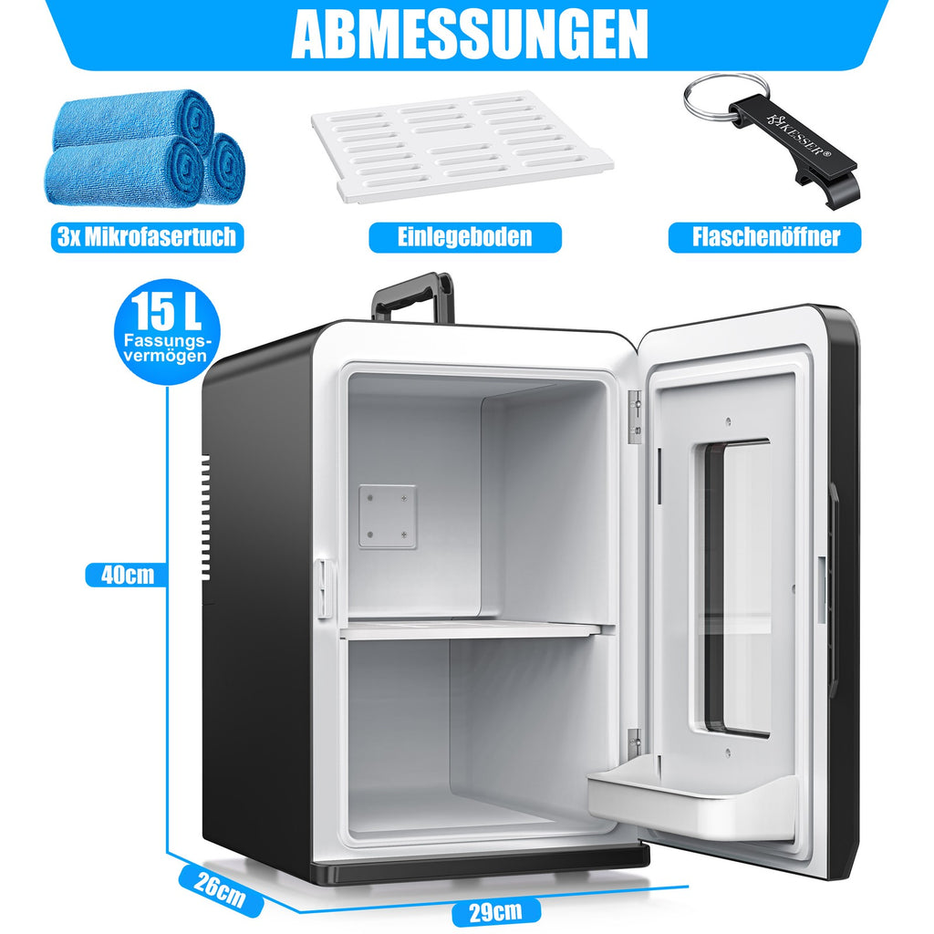 KESSER® Mini Kühlschrank 15 L Kühl Und Heizfunktion Minibar Kühlbox Thermobox