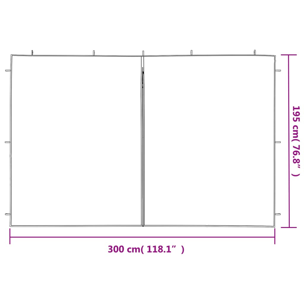2X Seitenwand Seitenteil Plane Partyzelt Gartenzelt Mehrere Auswahl Vidaxl