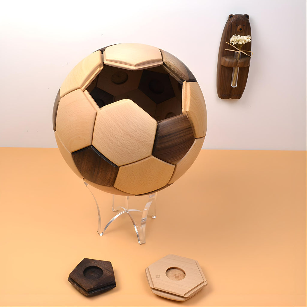 Holz-Fußball Holztrophäe Fußball Dekomodern WM Männer Geschenk Puzzle Spiel