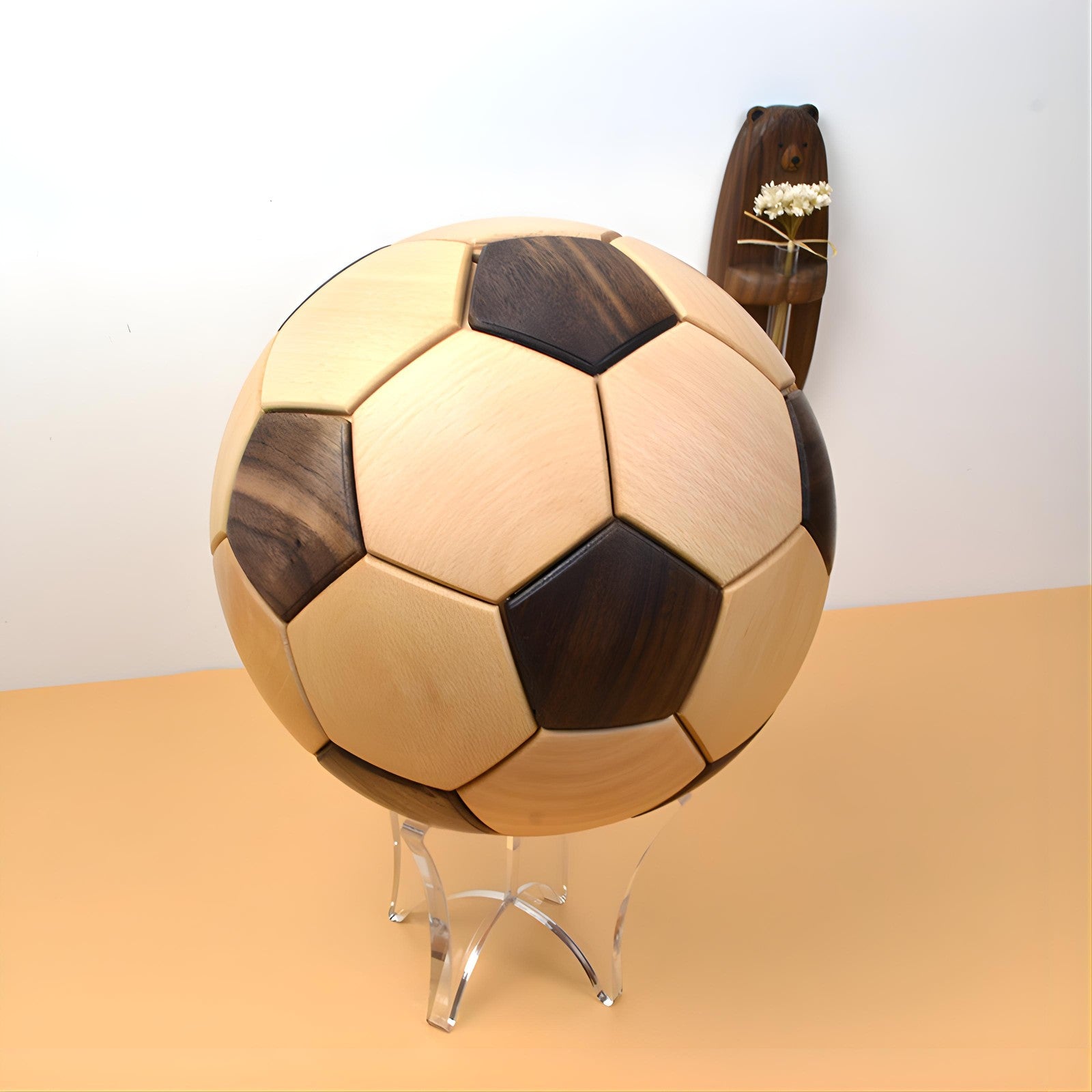 Holz-Fußball Holztrophäe Fußball Dekomodern WM Männer Geschenk Puzzle Spiel