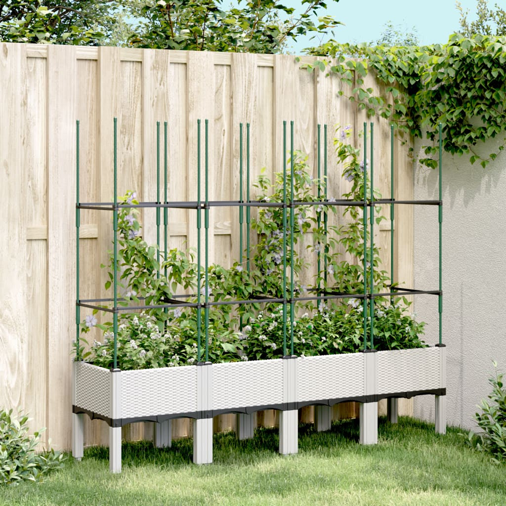 Pflanzkübel Mit Rankgitter Blumenkübel Gartenspalier Pflanzkasten PP Vidaxl