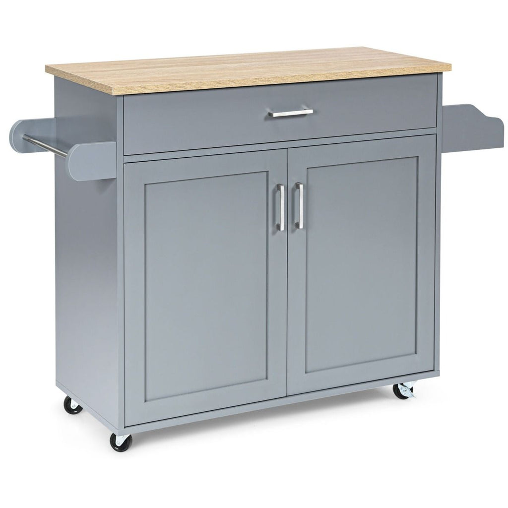 Küchenwagen Mit Handtuchhalter & Gewürzboard & Schublade Kücheninsel Rollbarer Küchenschrank