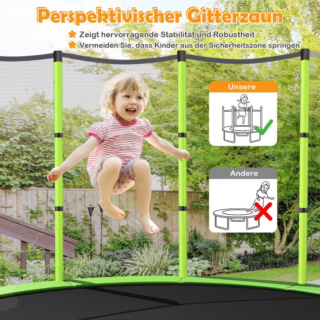 Ø165Cm Gartentrampolin Mit Sicherheitsnetz Trampolin Bis 135KG Belastbar Für Kinder Ab 3 Jahre