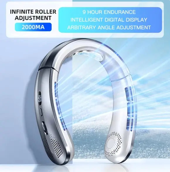 (US-DE Shipping) Portable Neck Fan with Digital Display