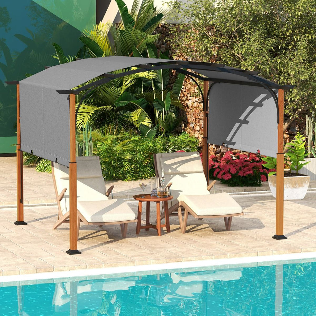 3,6 X 3 M Pergola Mit Ausziehbarem Dach Wasserdichter Stabiler Winterfester Pavillon