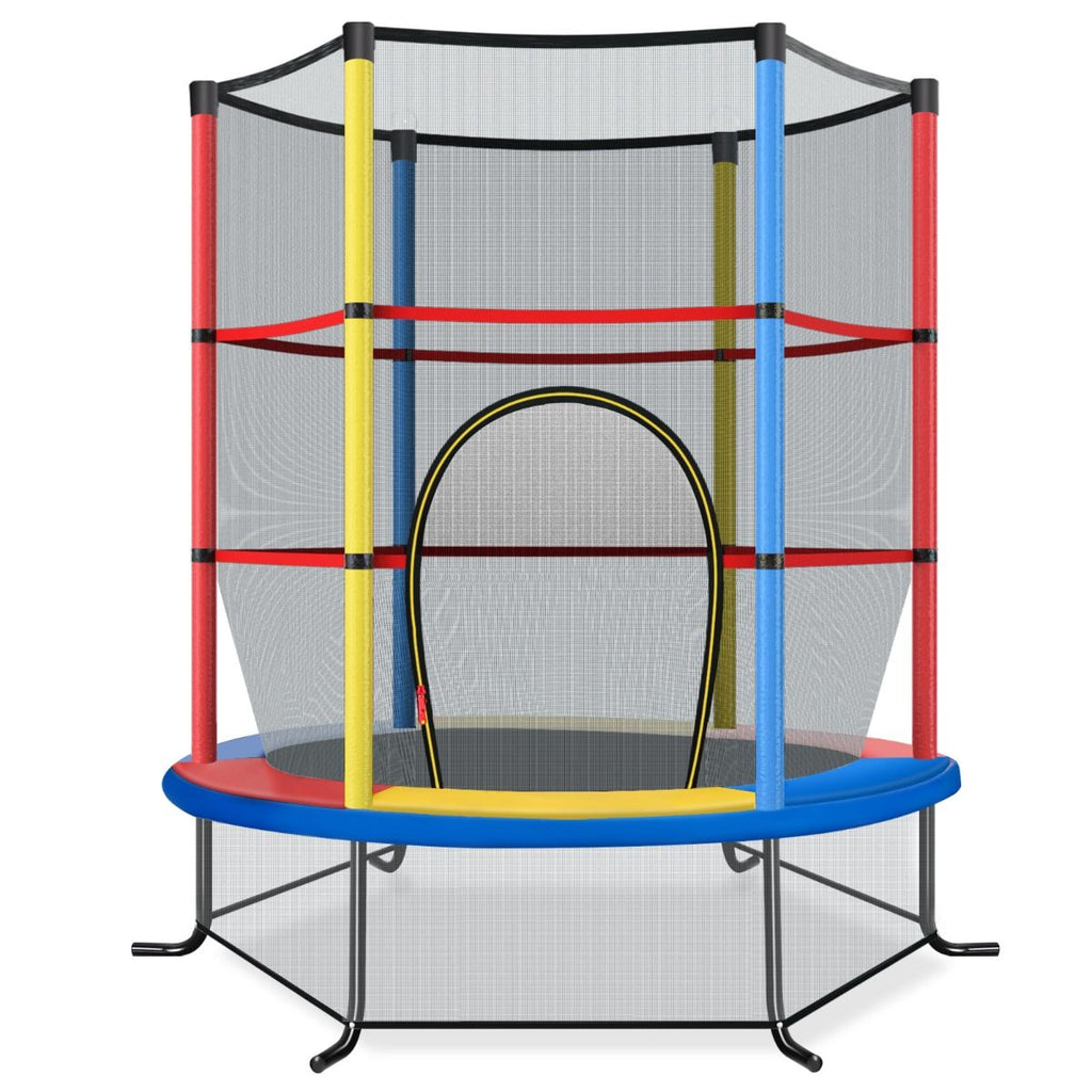 Ø165Cm Gartentrampolin Mit Sicherheitsnetz Trampolin Bis 135KG Belastbar Für Kinder Ab 3 Jahre