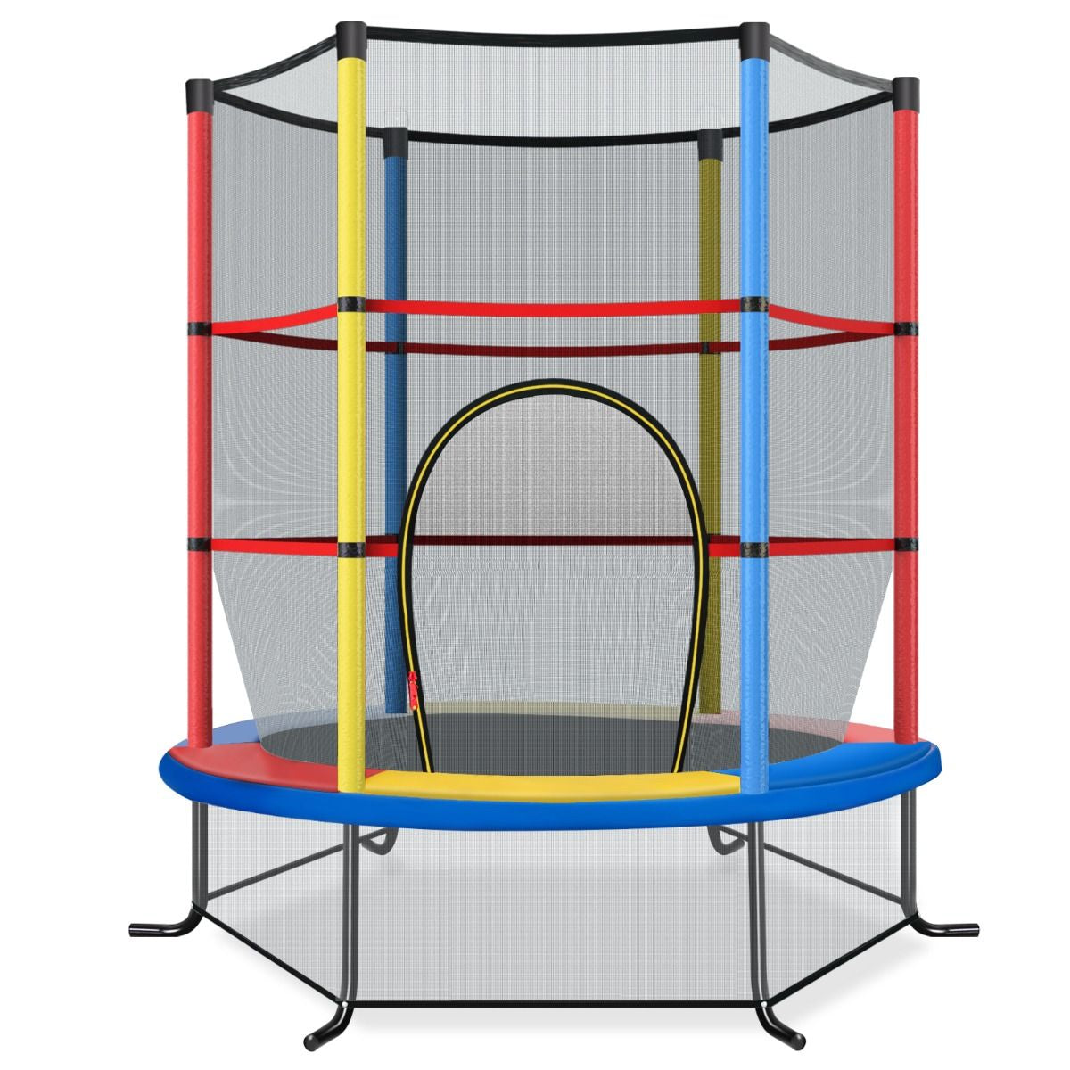 Ø165Cm Gartentrampolin Mit Sicherheitsnetz Trampolin Bis 135KG Belastbar Für Kinder Ab 3 Jahre
