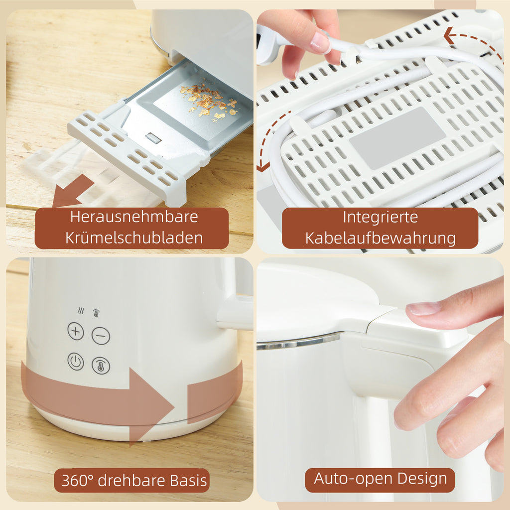 Küchenset Mit Wasserkocher Und Toaster, 7 Bräunungsstufe