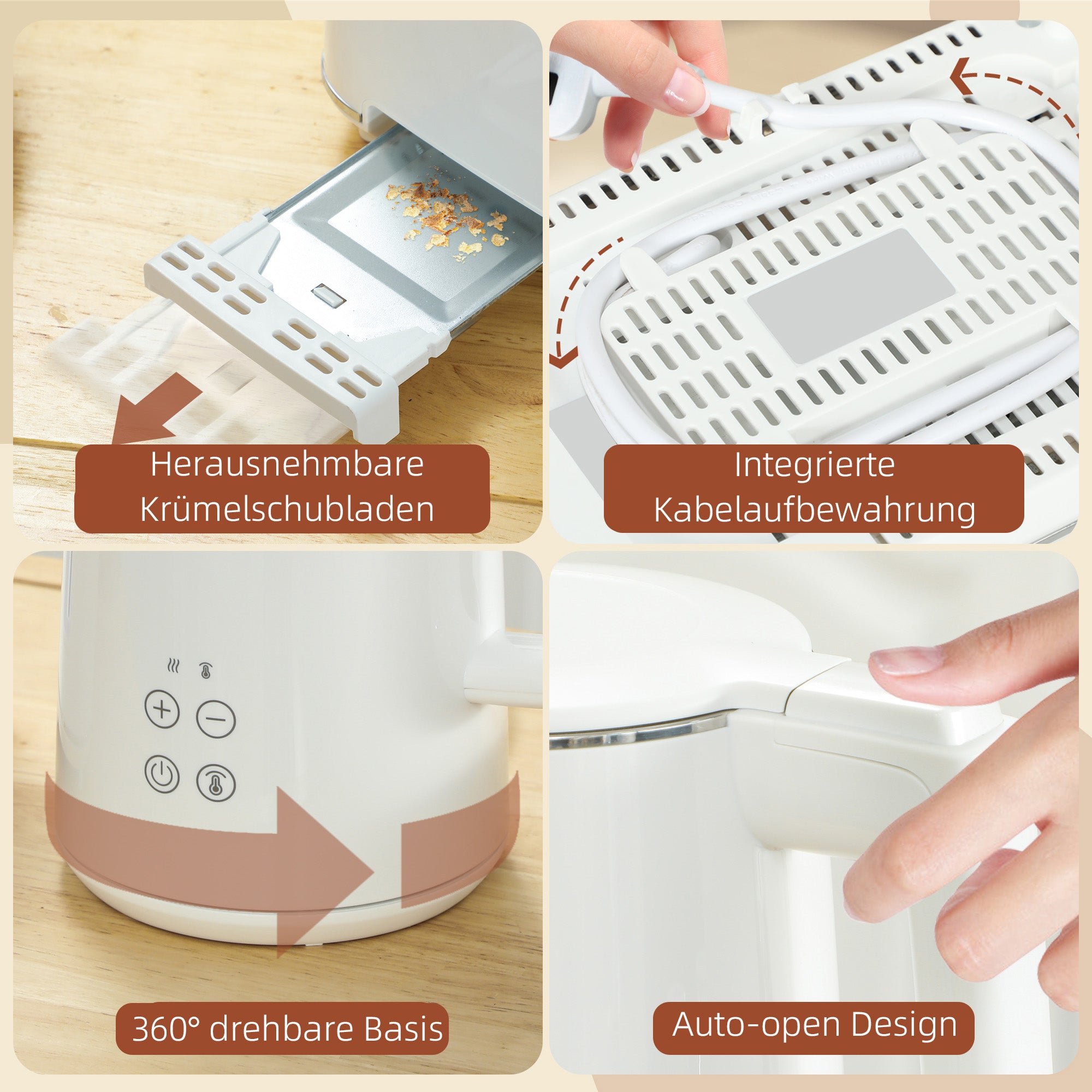 Küchenset Mit Wasserkocher Und Toaster, 7 Bräunungsstufe