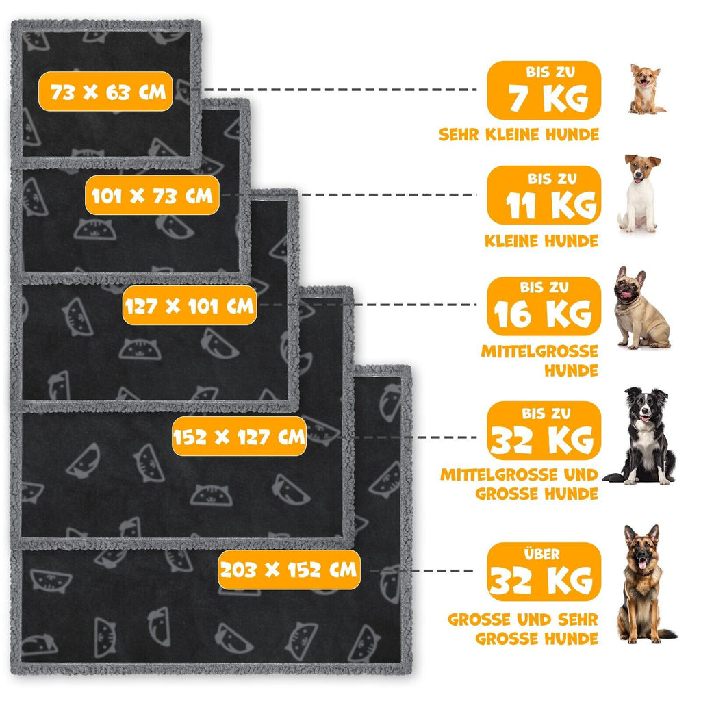 LOVPET® Hunde Decke Wasserdicht Haustier Trockenbett Fleece, 3X Spielzeugknochen