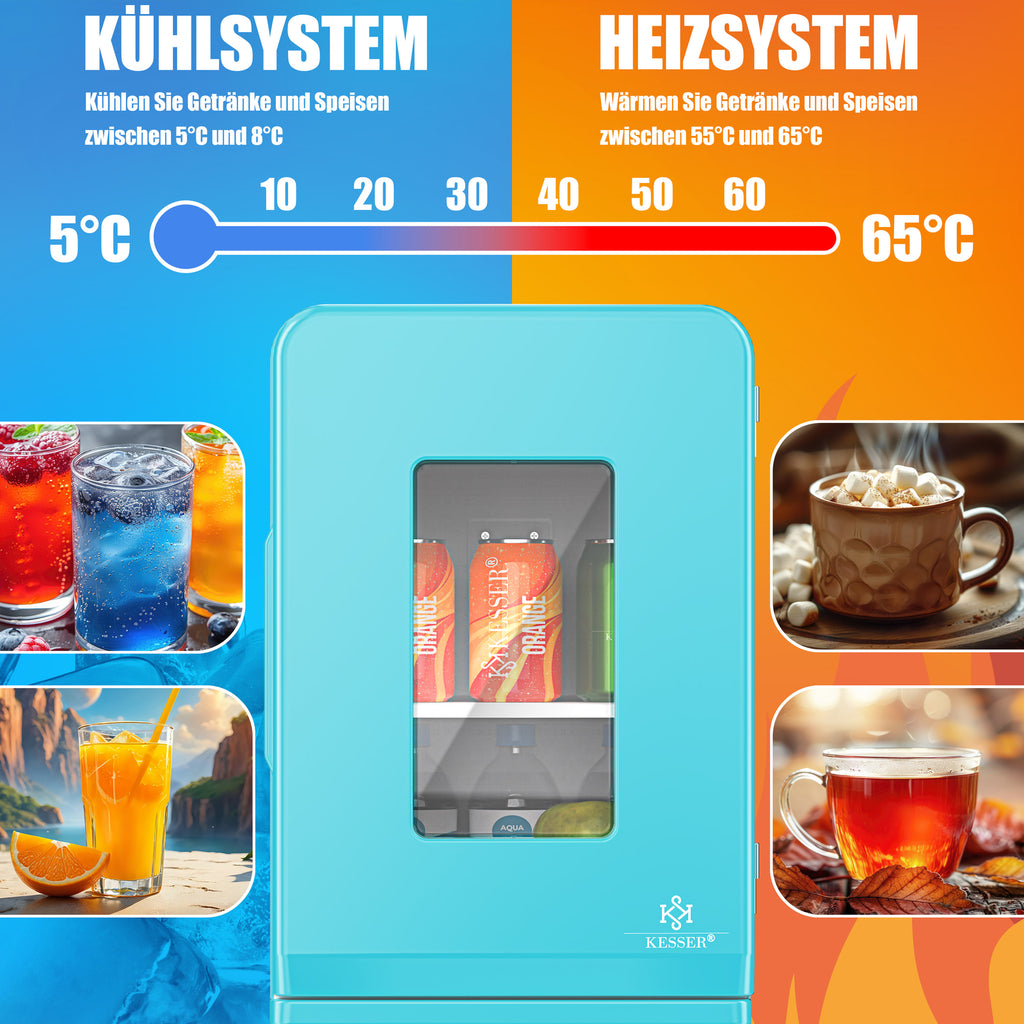 KESSER® Mini Kühlschrank 15 L Kühl Und Heizfunktion Minibar Kühlbox Thermobox