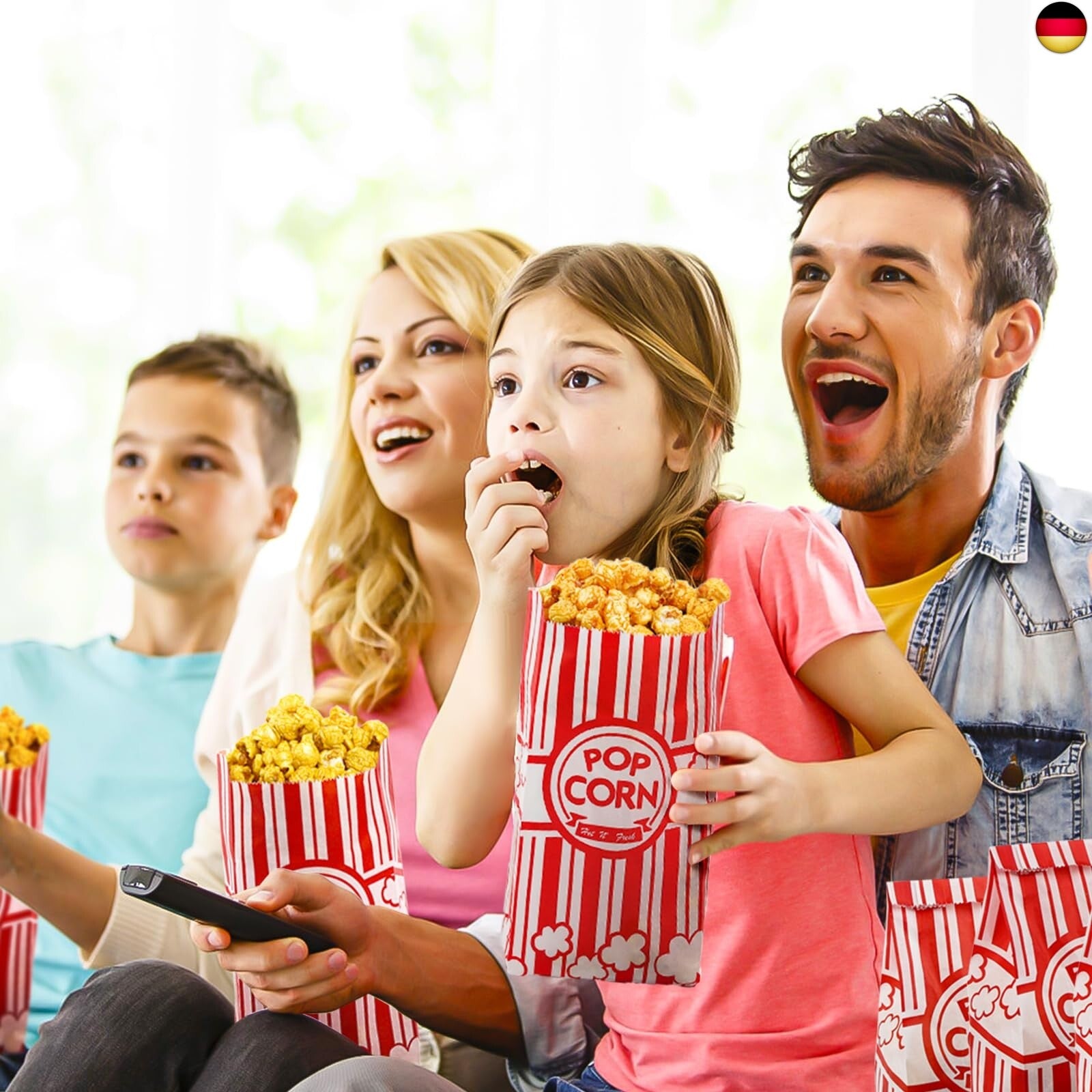 Tebery 200 Stück Popcorn Tüte, Papiertüten Partytüte, Popcorn Box Candy Tüte