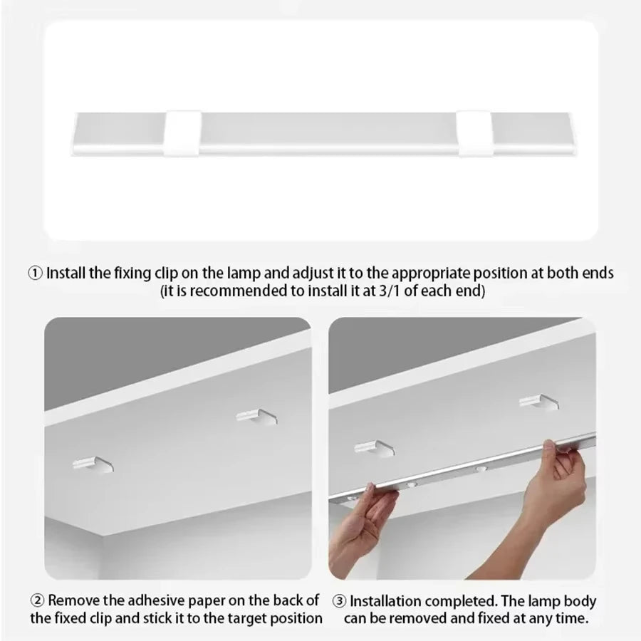 LED Kitchen under Cabinet Light USB Rechargeable Motion Sensor Bar Light for Kitchen Bedroom Wardrobe 20/30/40/50Cm Night Light