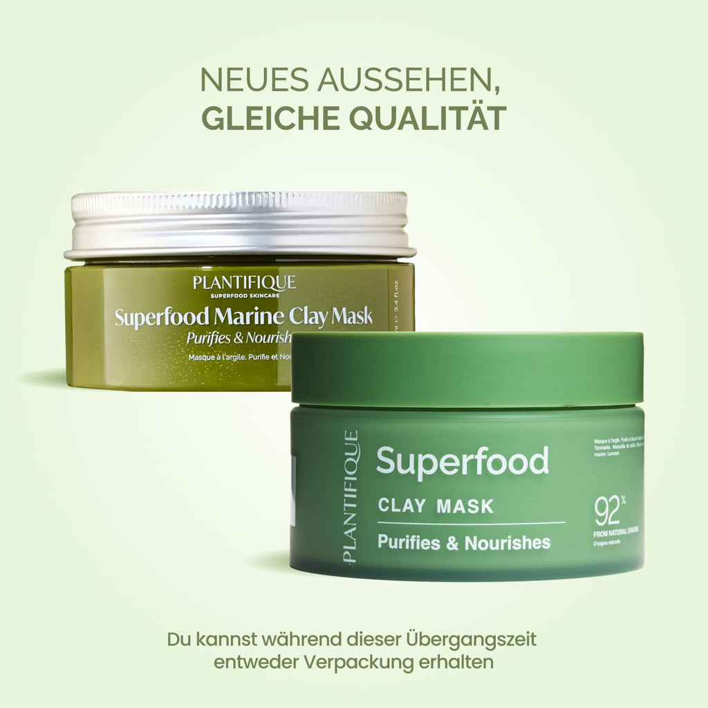 PLANTIFIQUE Koreanische Gesichtsmaske Mit Avocado, Fango & Superfoods 110G - Tonerde Maske Körper Und Gesicht anti Pickel Poren Mitesserentferner - Korean Clay Face & Body Mask