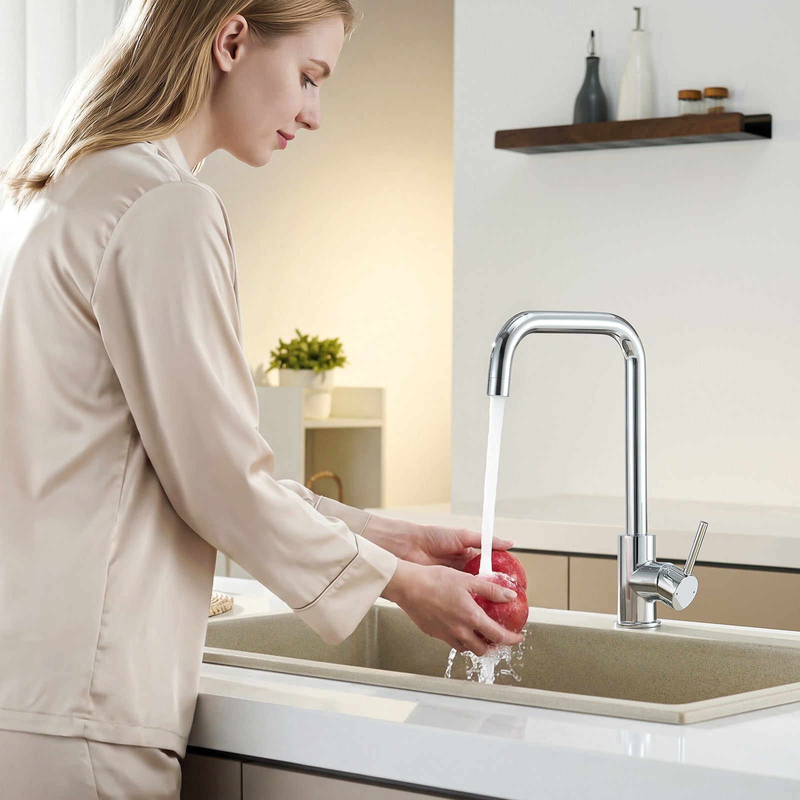 360° Drehbarer Küchenarmatur Wasserhahn Mischbatterie Küche Spültischarmat