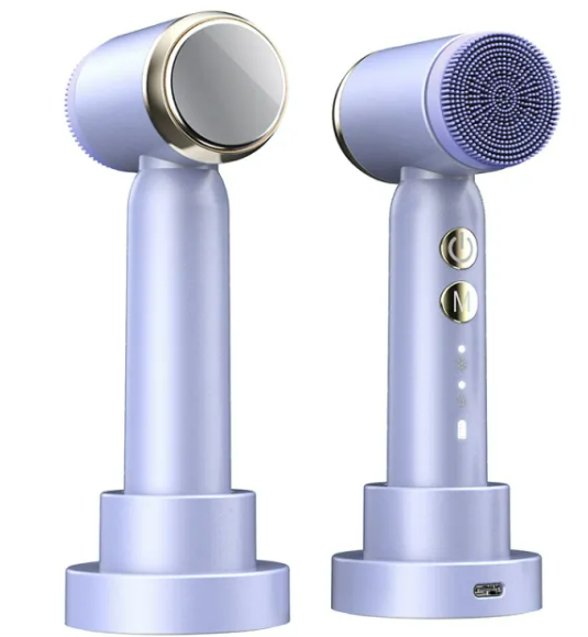 (US-DE Shipping) 6 In 1 Ultrasonic Electric Face Cleansing Brush Compress