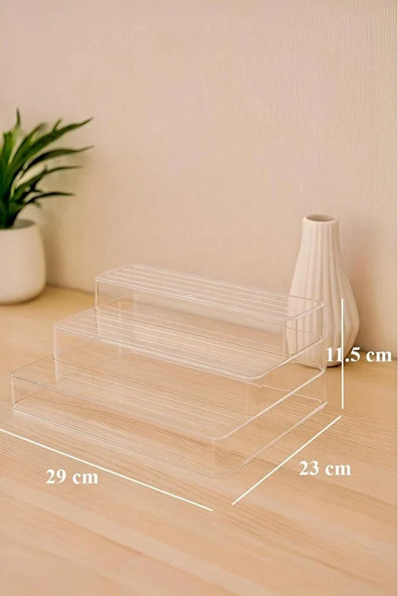 3-Tier Spice Cosmetic Stand Acrylic Display Rack Stylish Practical Organizer