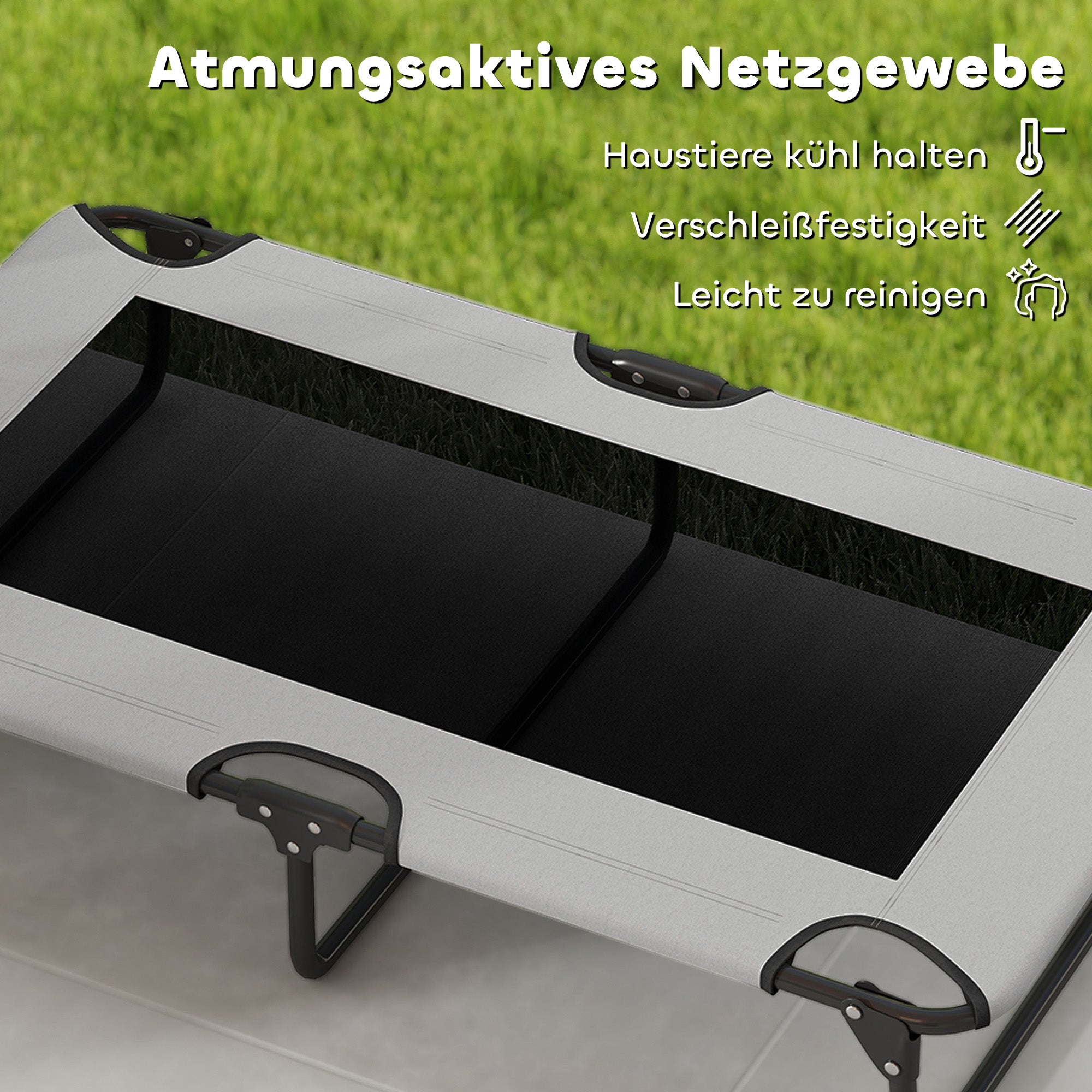 Erhöhtes Hundebett Klappbar Haustierbett, Outdoor Hundeliege Mit Netzdesign