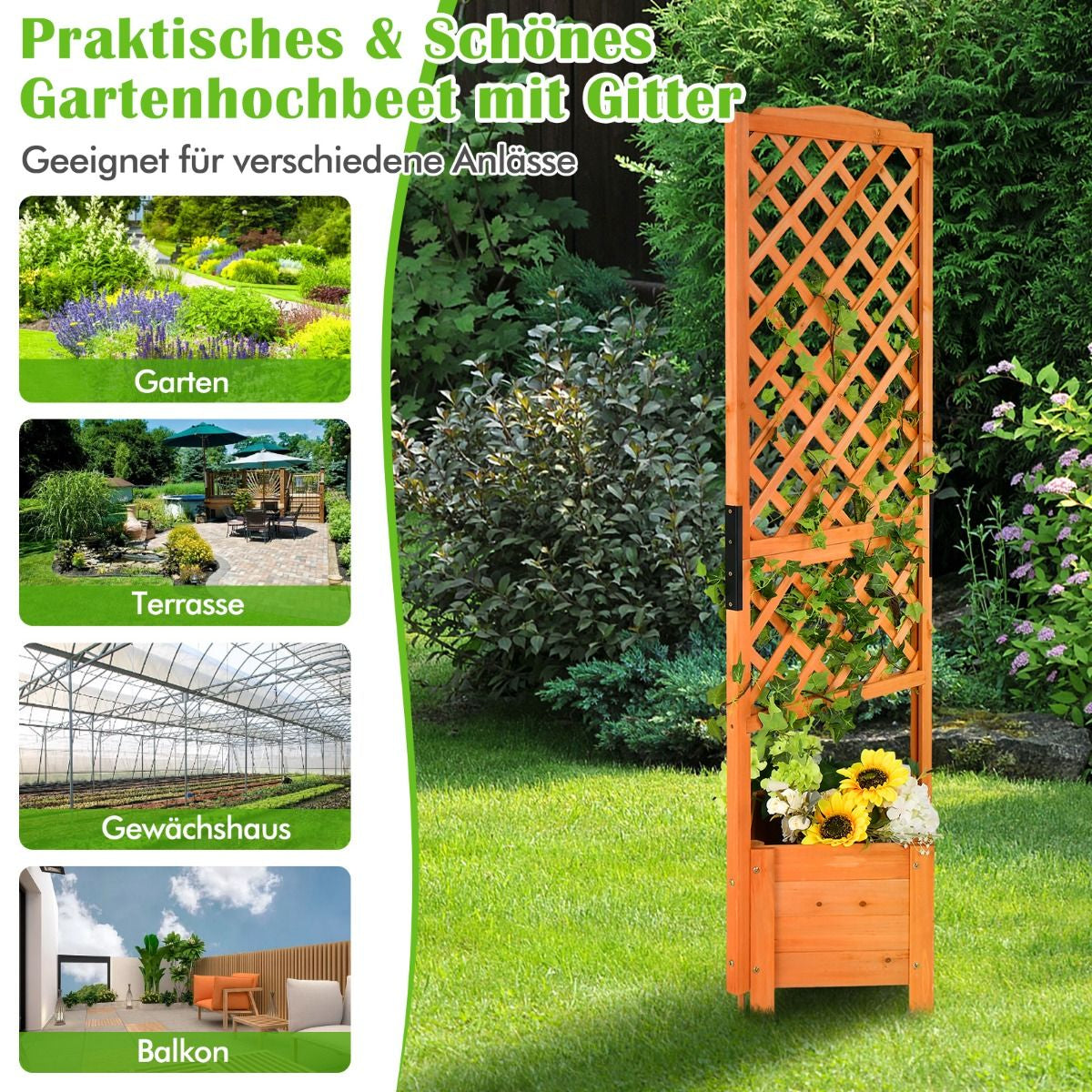 Pflanzkasten 180 Cm Hohes Gartenbeet Mit Spalier Orange