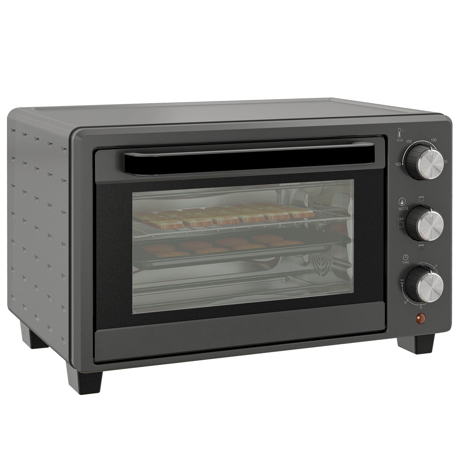 Minibackofen 21L 1400W 60 Min Timer, Kleinbackofen Mit 100 °C-230 °C Einstellbar