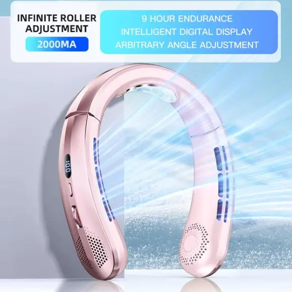 (US-DE Shipping) Portable Neck Fan with Digital Display