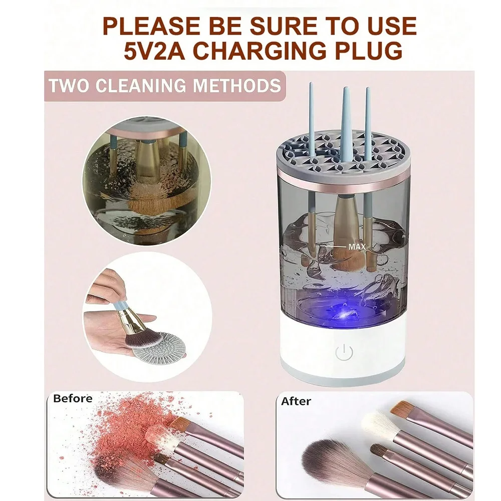 (US Shipping ) Automatic Brush Cleaner Electric Makeup Brush Cleaning Machine Fast Clean Dryer