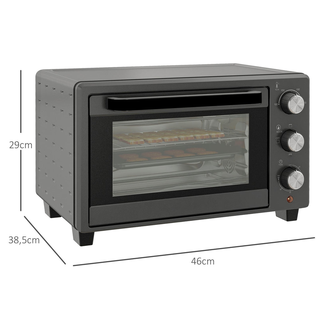 Minibackofen 21L 1400W 60 Min Timer, Kleinbackofen Mit 100 °C-230 °C Einstellbar
