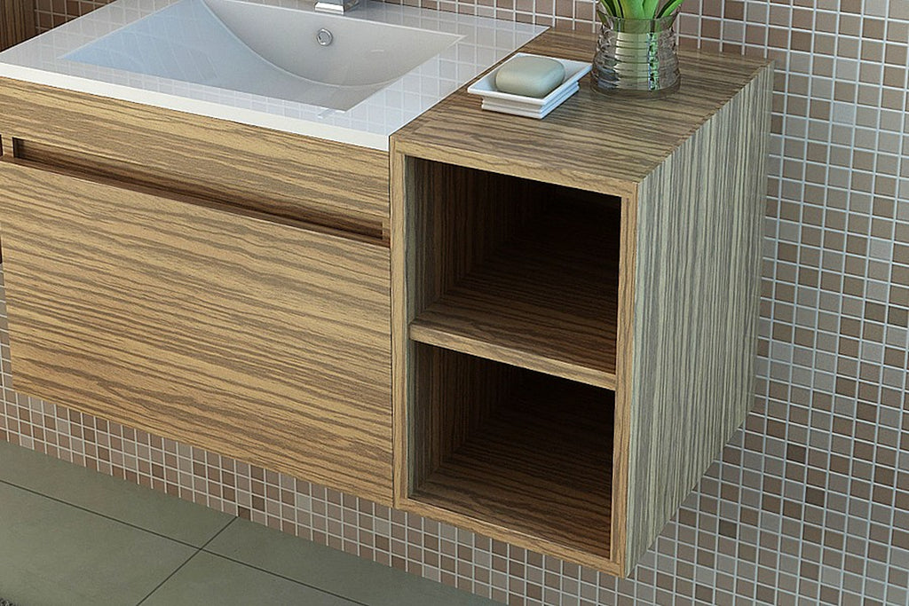 Badschrank Brixen Mittelschrank Zebraoptik Badmöbel Bad Möbel Ablage