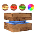 Couchtisch Mit Led-Leuchten Altholz-Optik 50X50X40 Cm