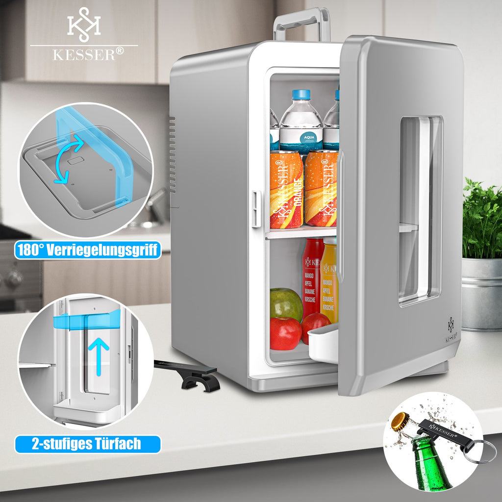 KESSER® Mini Kühlschrank 15 L Kühl Und Heizfunktion Minibar Kühlbox Thermobox