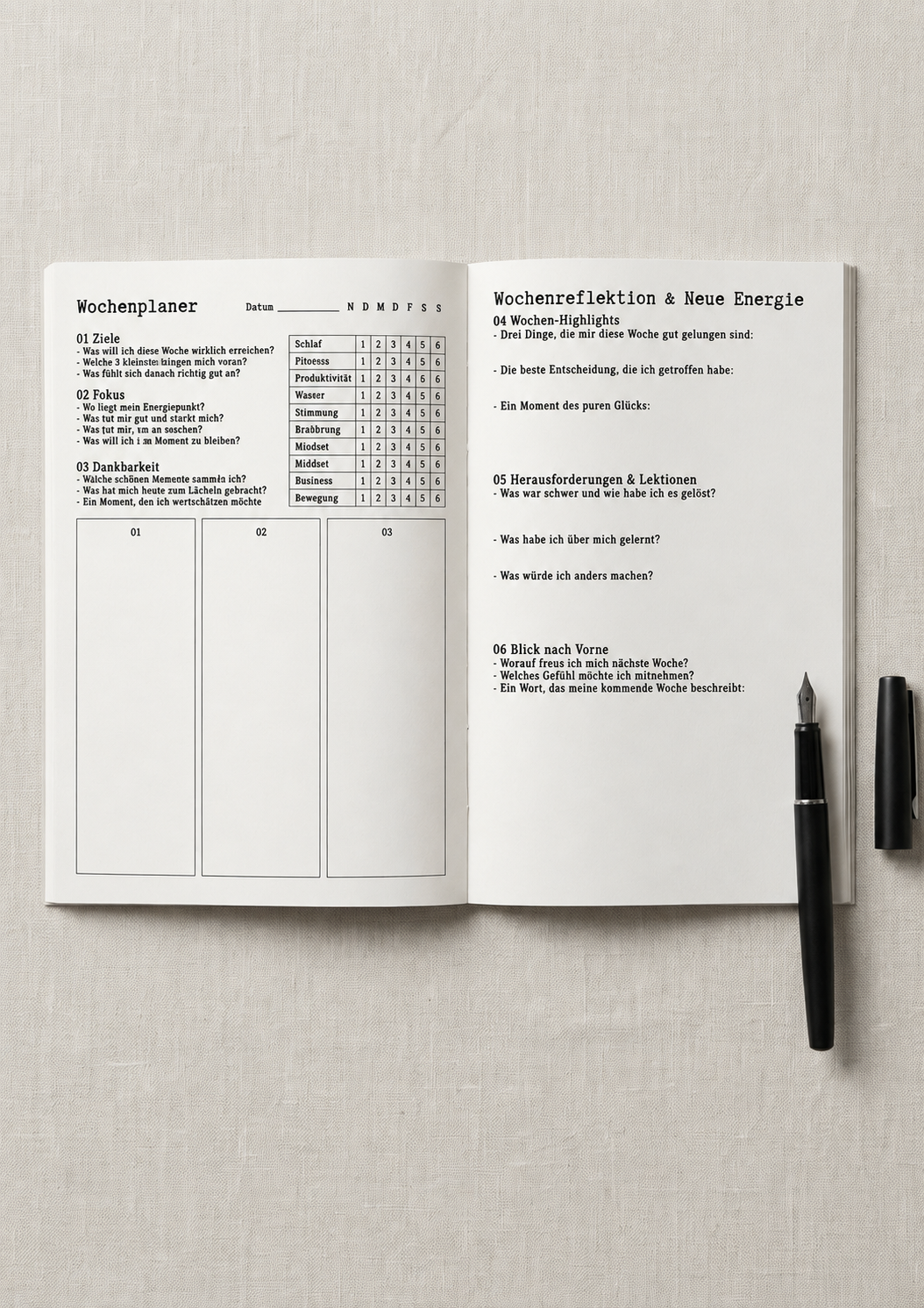 The Weekly Focus & Growth Planner – Dein Anker für die ganze Woche