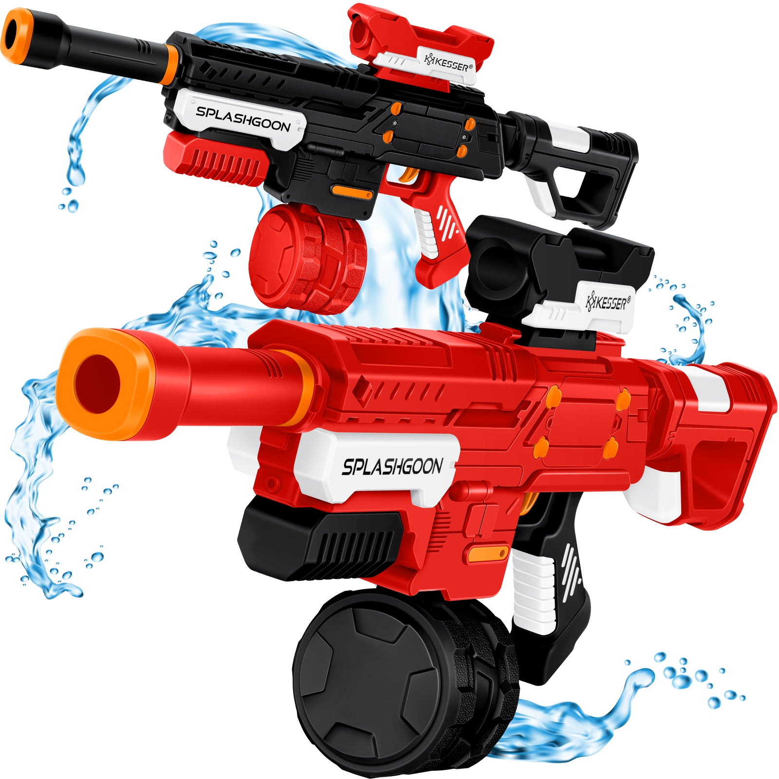 KESSER® 2X Wasserpistole Inkl. Zielfernrohr Wasser Spritzpistole 16M, 1,65L Tank