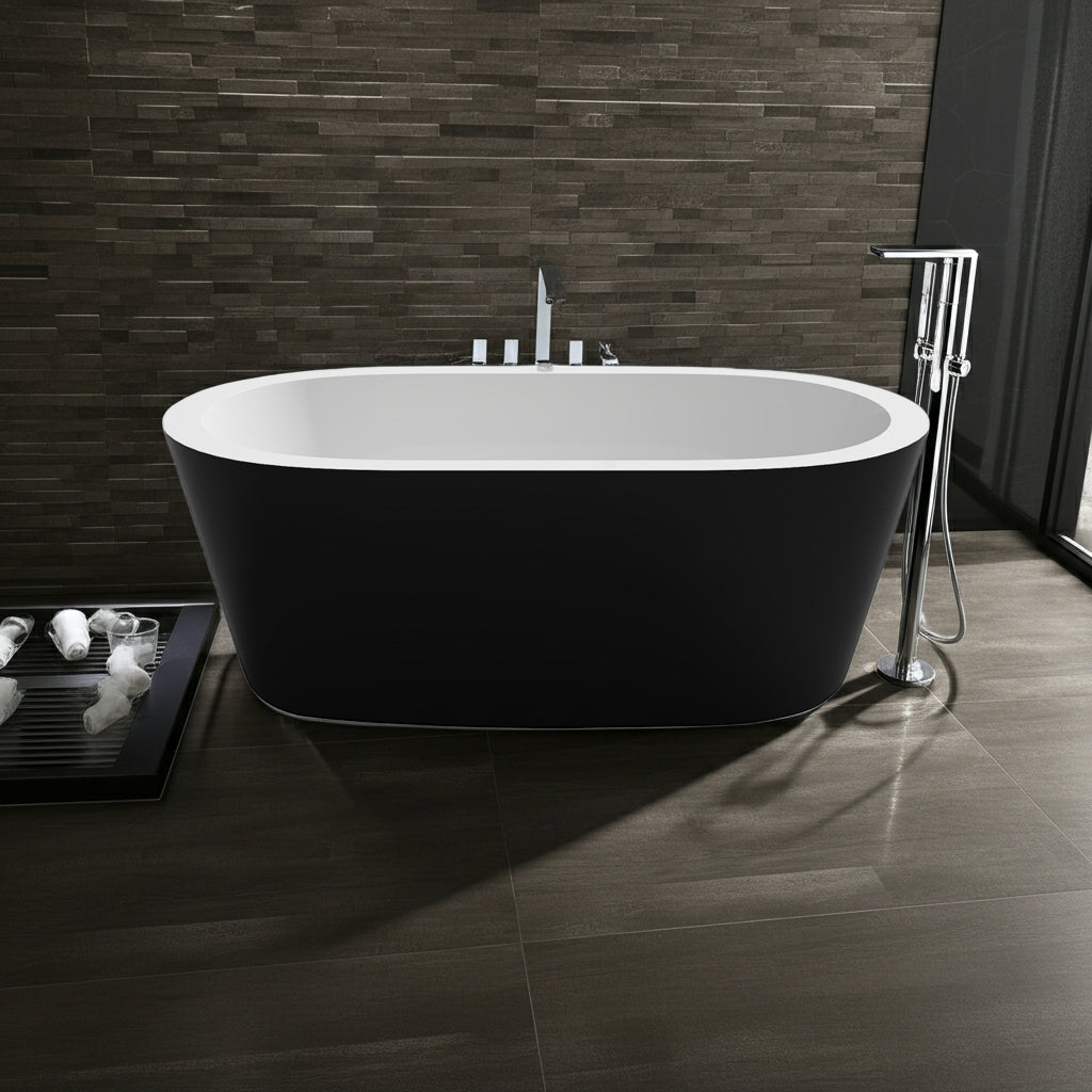 Badewanne Maggiore II Whirlpool Schwarz Bad Wanne Badausstattung Luftdüsen