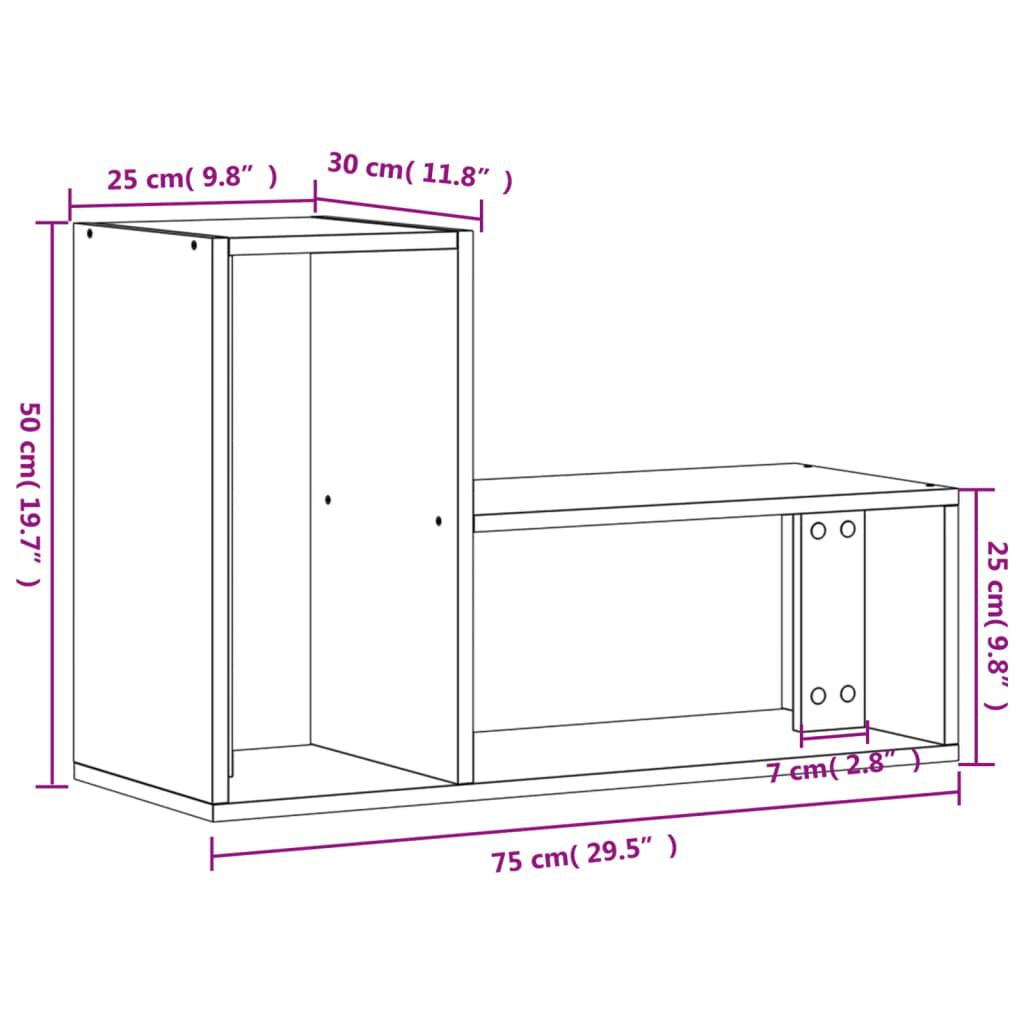 Tv-Schränke 2 Stk. Grau Sonoma 75X30X50 Cm Holzwerkstoff