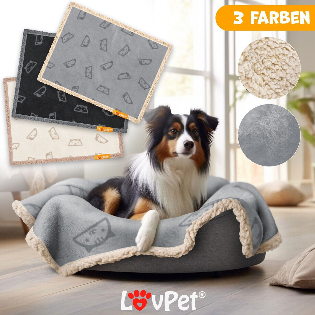 LOVPET® Hunde Decke Wasserdicht Haustier Trockenbett Fleece, 3X Spielzeugknochen