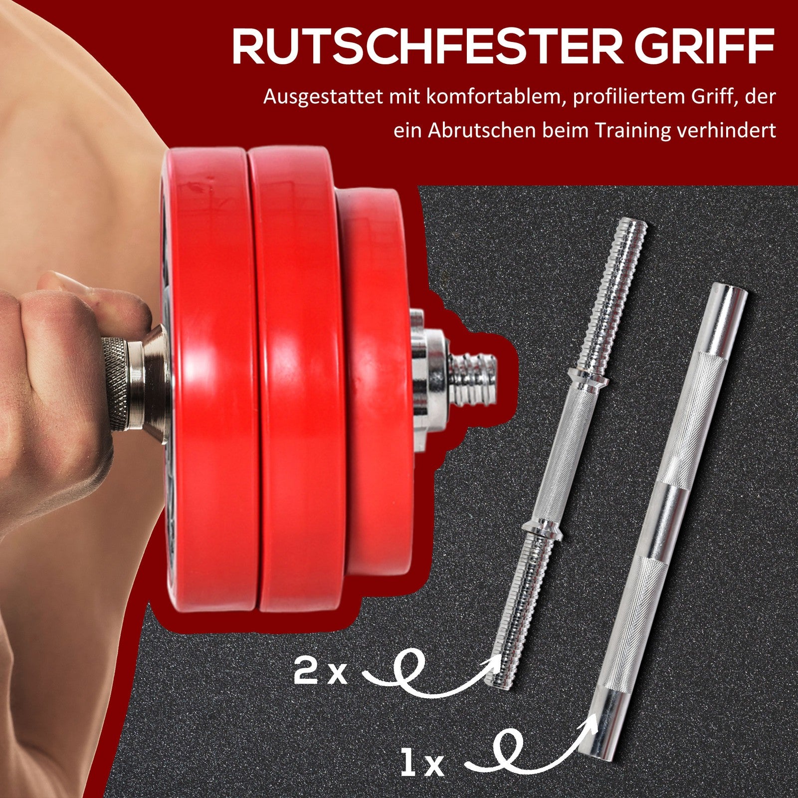 Hantelset Verstellbare Langhantel & Kurzhantel Fitness-Übung