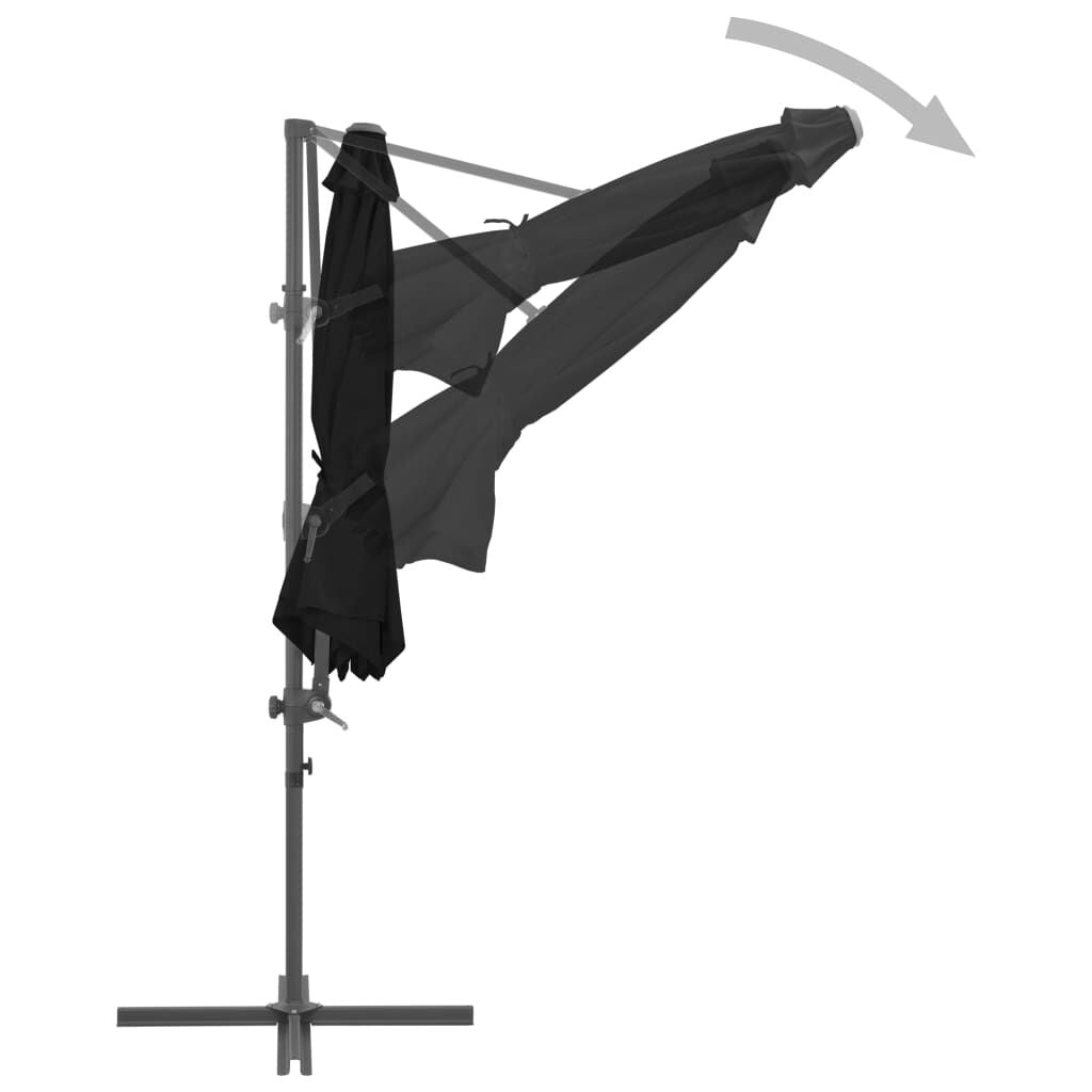 Ampelschirm Mit Stahl-Mast 300 Cm Schwarz