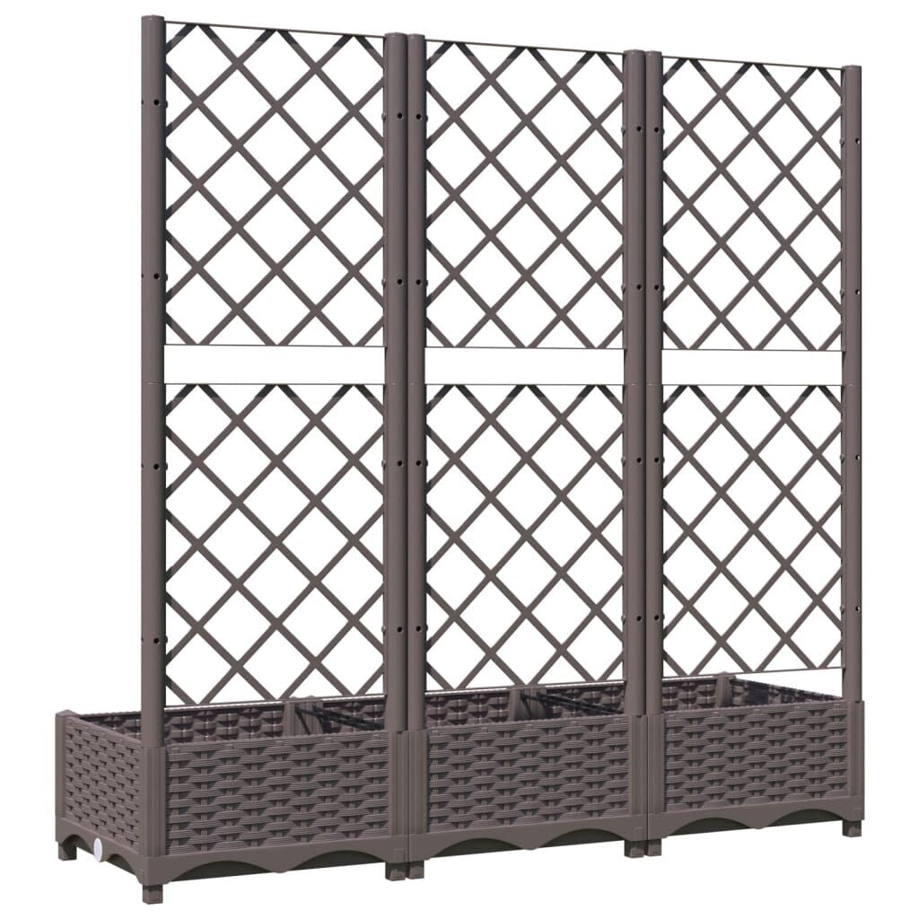 Garten-Pflanzgefäß Mit Spalier Braun 120 X 40 X 121,5 Cm PP